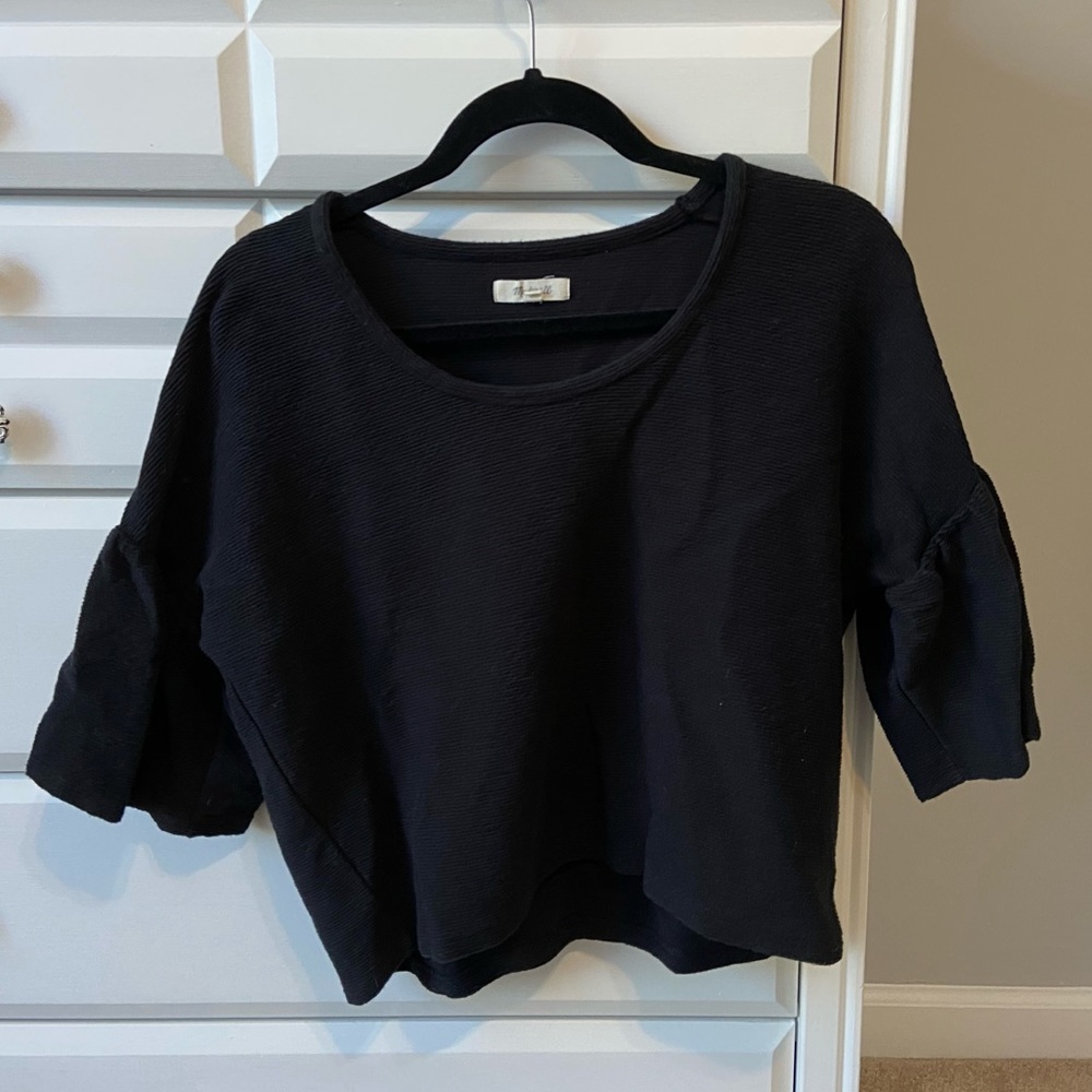 Madewell Bell Sleeve Cropped Sweater